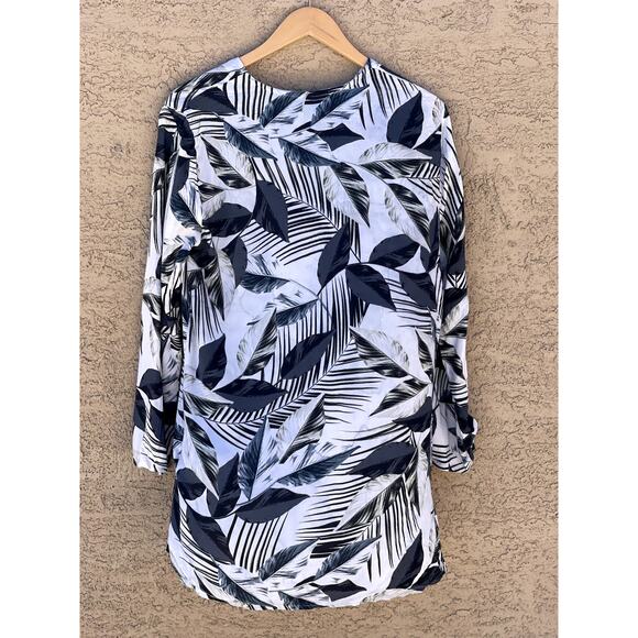 La Blanca Moment of Zen Palm Leaf Resortwear Swimsuit Coverup ~ Medium - Picture 4 of 8